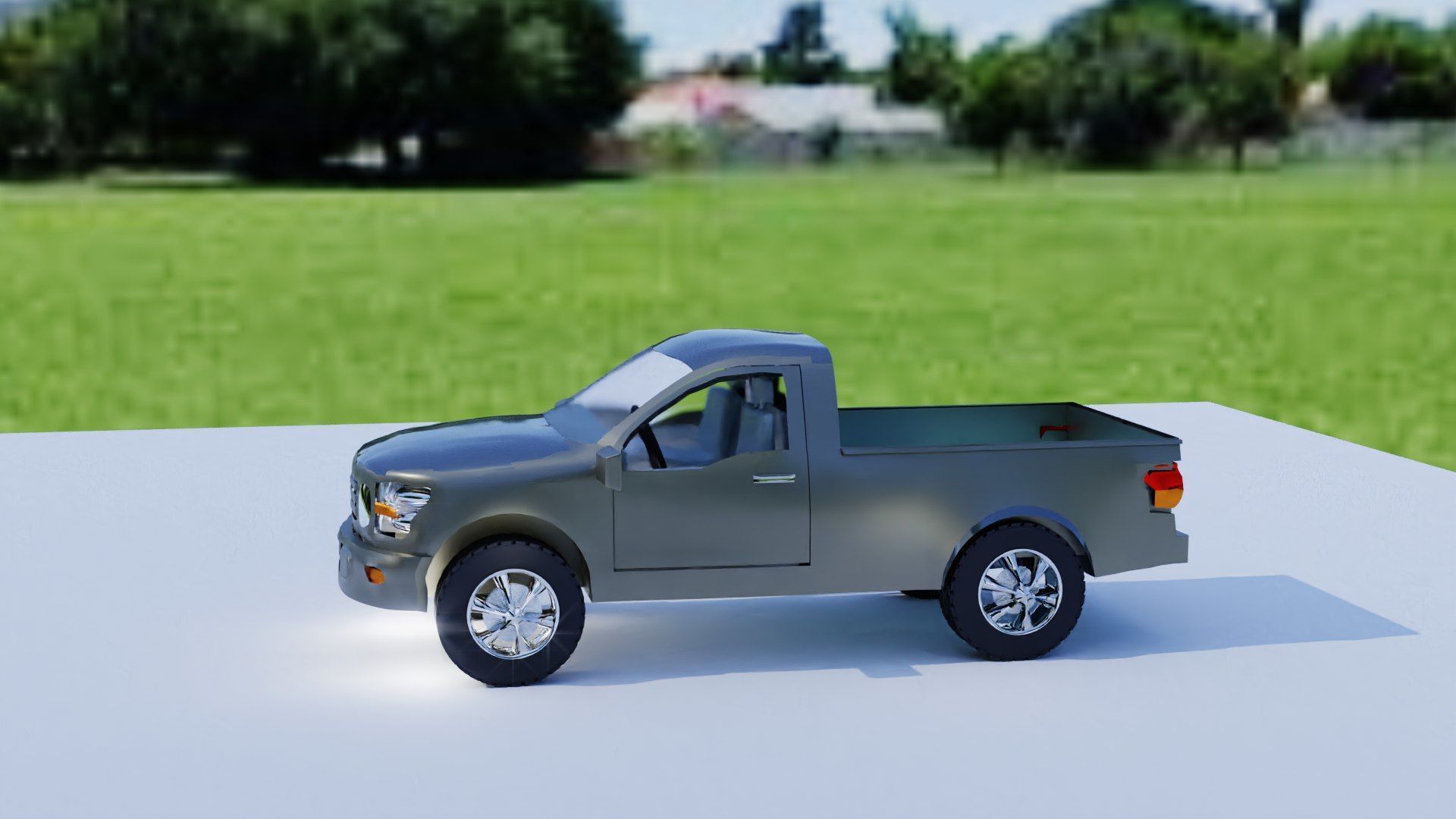Ultra-Realistic Pickup Truck 3D Model with Camouflage Low-poly 3D model_21