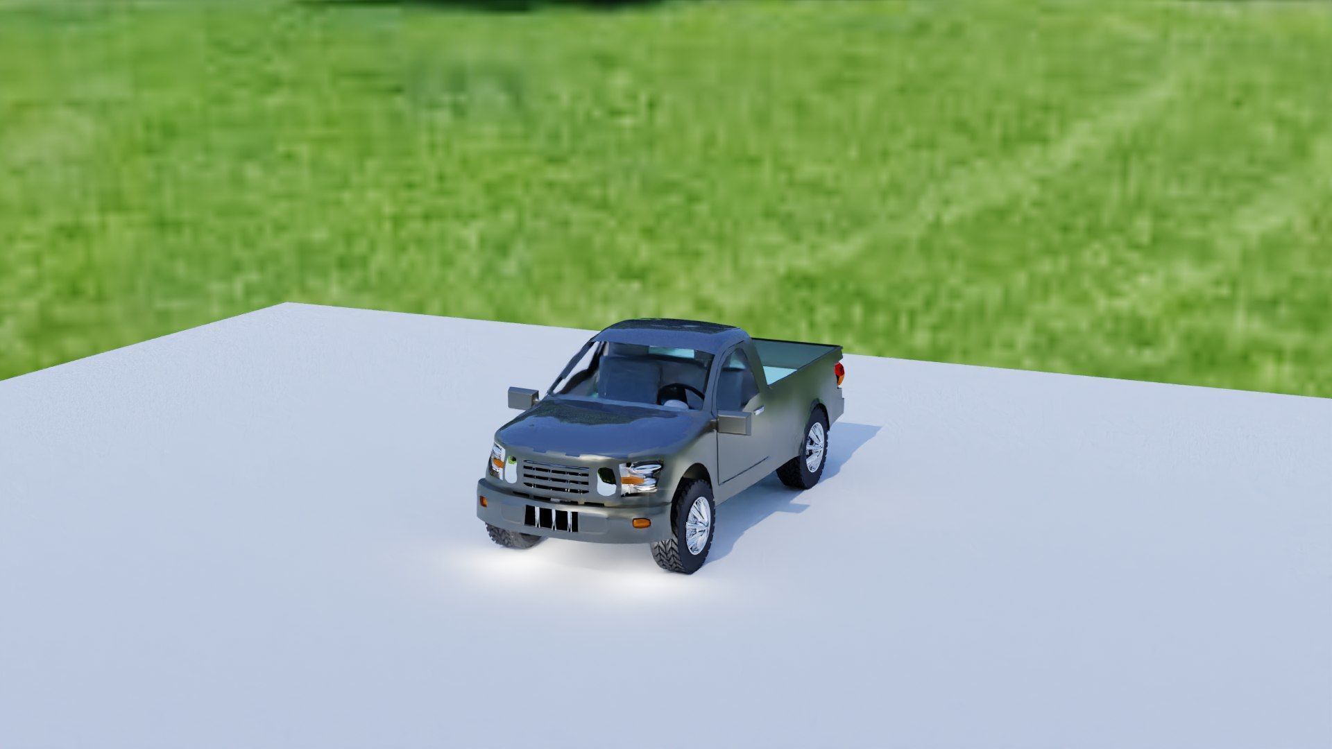 Ultra-Realistic Pickup Truck 3D Model with Camouflage Low-poly 3D model_23