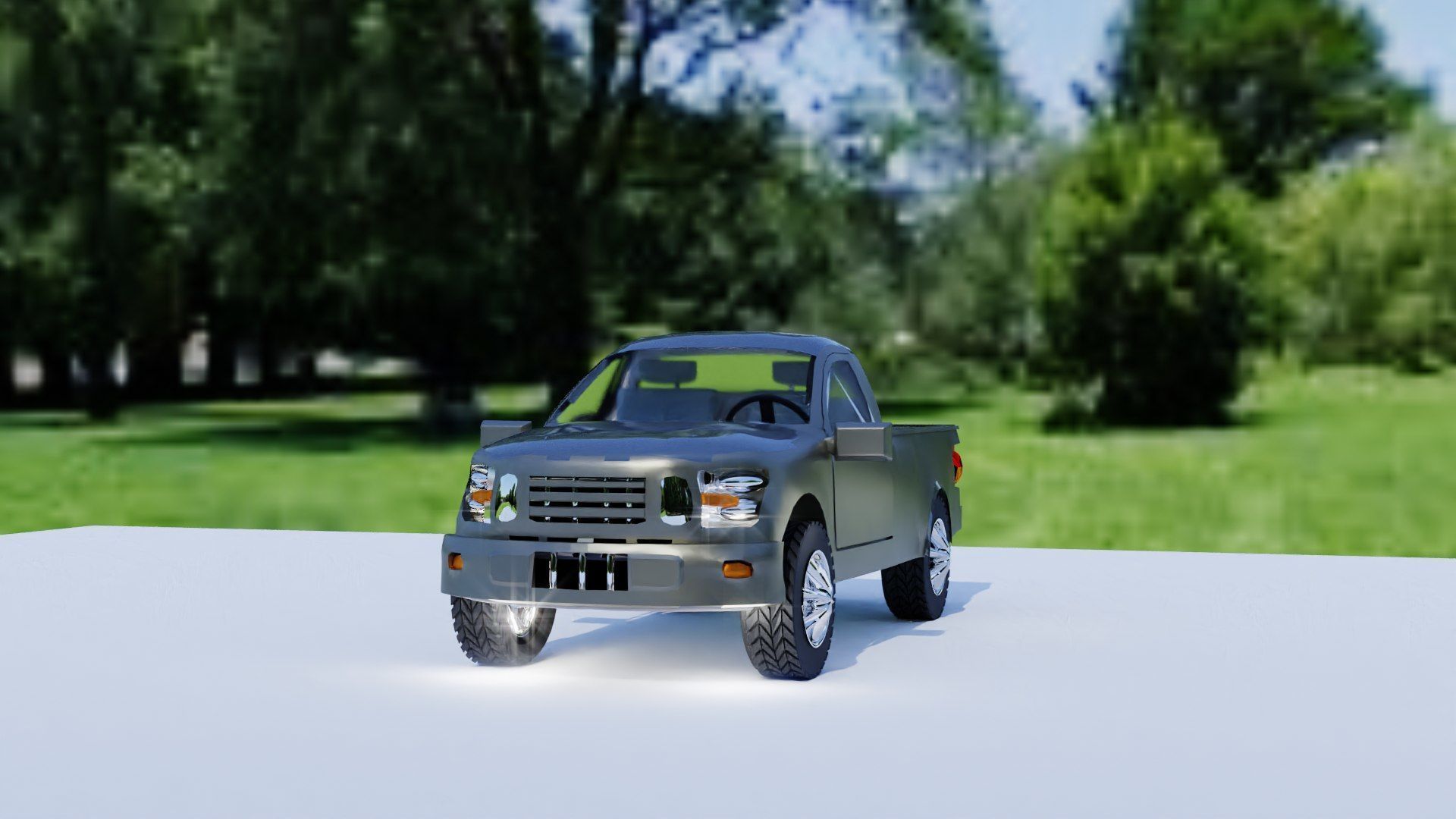 Ultra-Realistic Pickup Truck 3D Model with Camouflage Low-poly 3D model_9