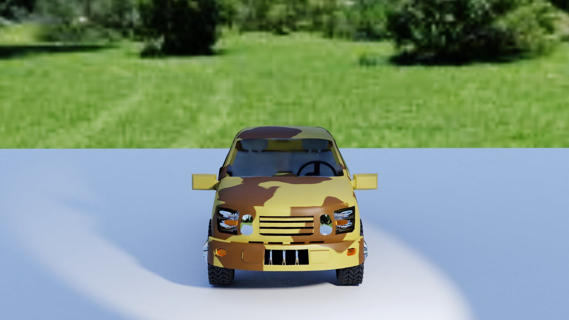 Ultra-Realistic Pickup Truck 3D Model with Camouflage Low-poly 3D model_14