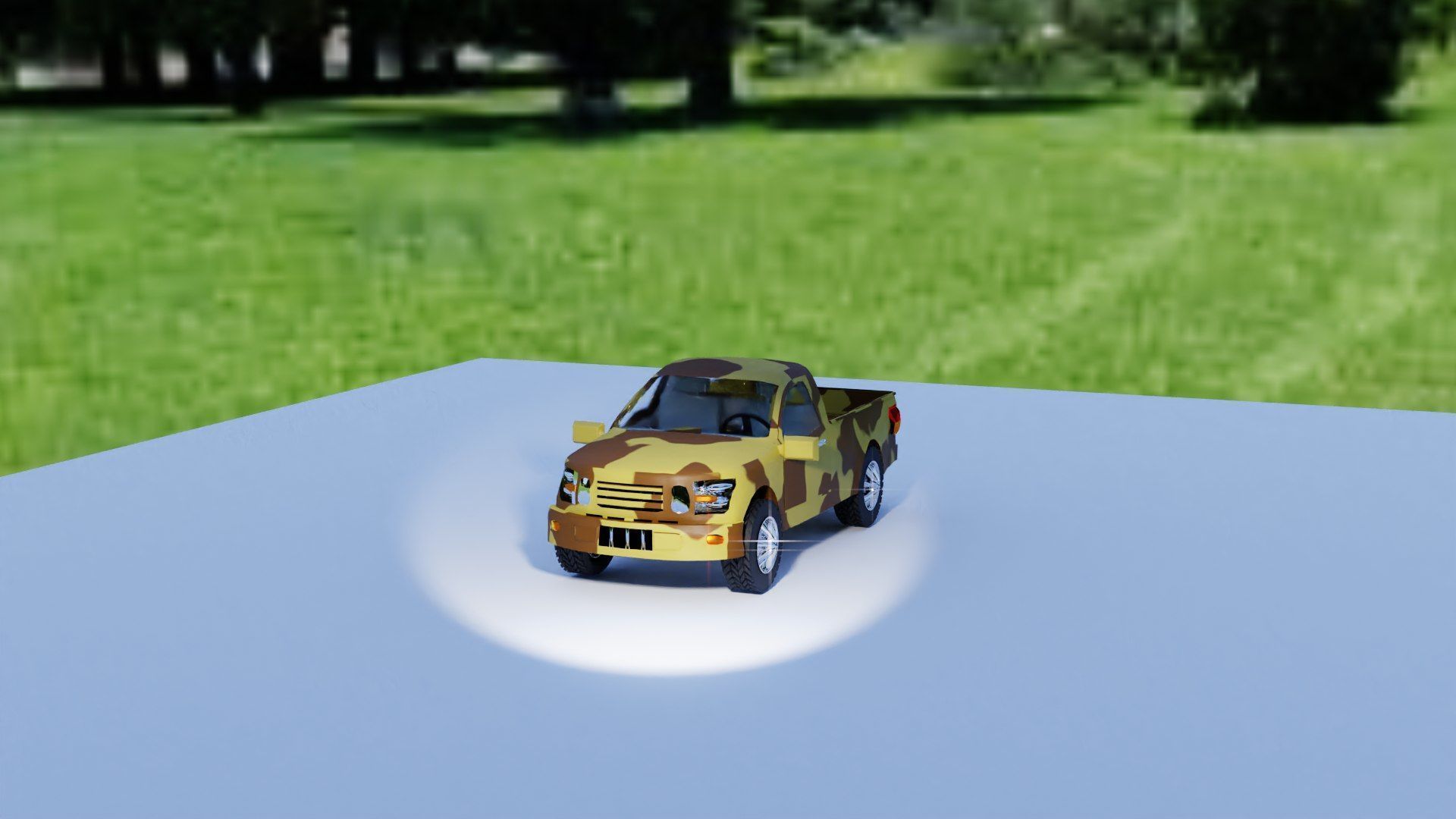Ultra-Realistic Pickup Truck 3D Model with Camouflage Low-poly 3D model_18