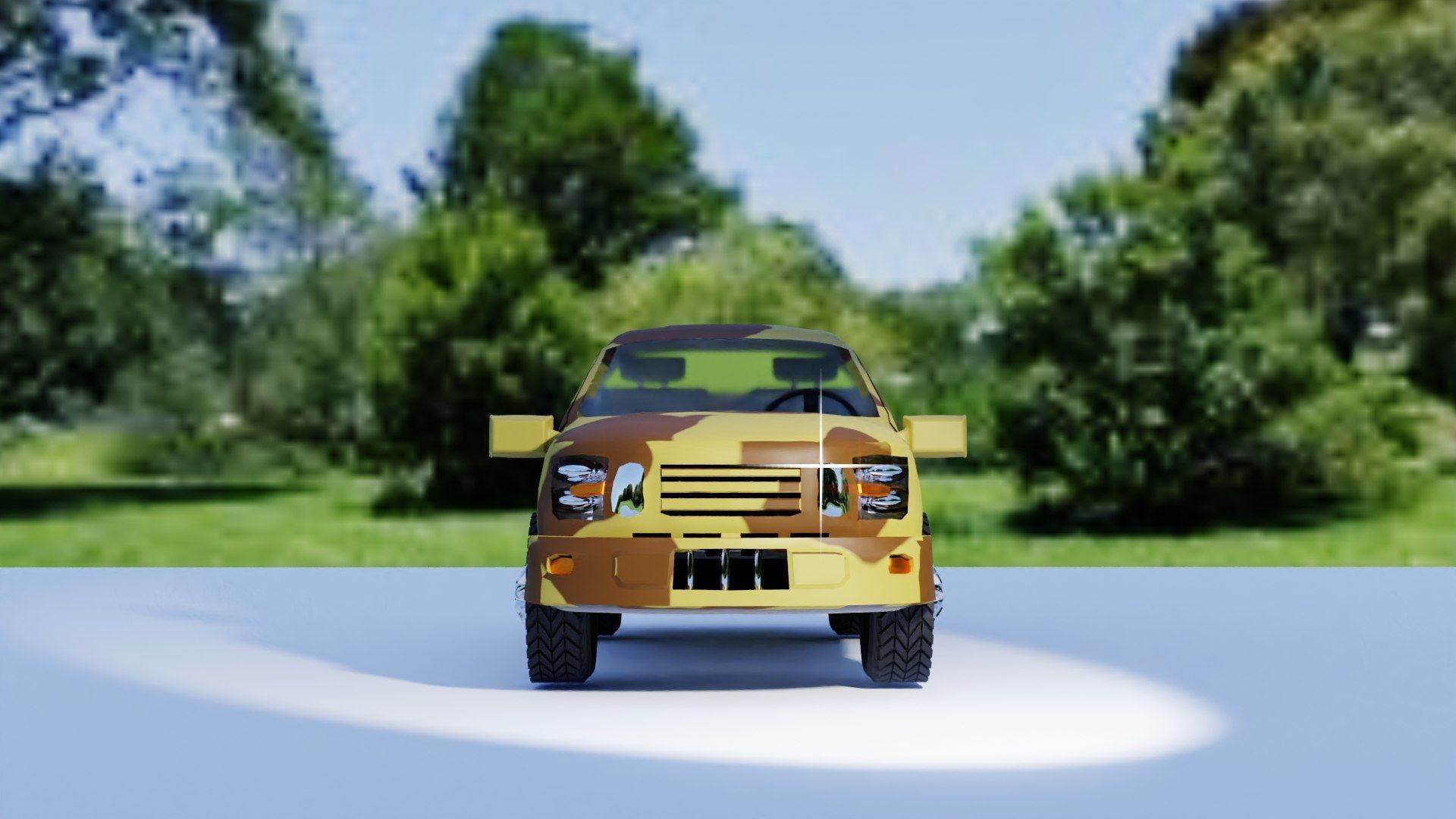 Ultra-Realistic Pickup Truck 3D Model with Camouflage Low-poly 3D model_2