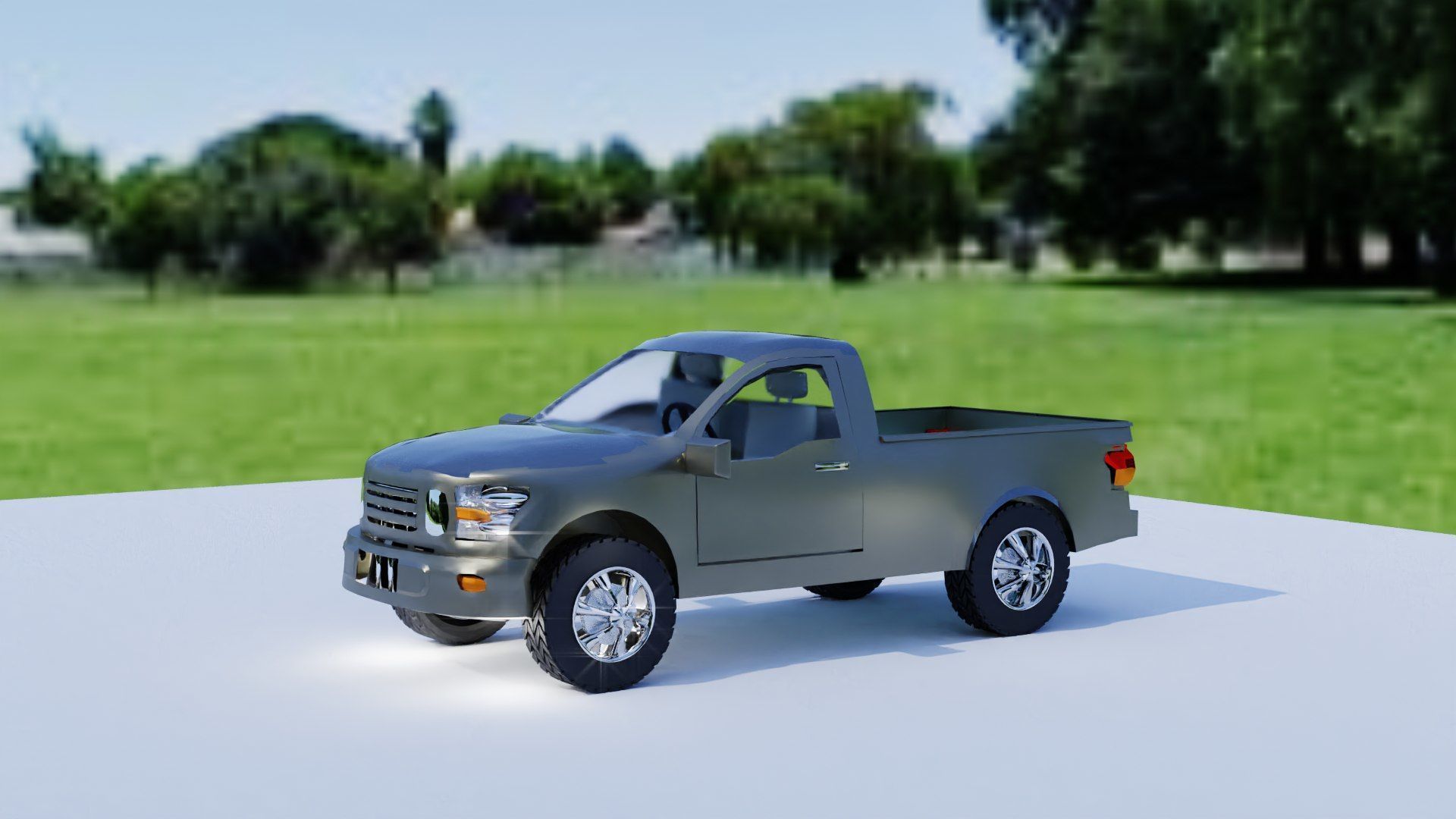 Ultra-Realistic Pickup Truck 3D Model with Camouflage Low-poly 3D model_1