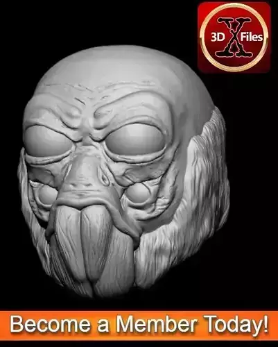 Aqualish Head Sculpt - Star Wars custom Action Figure