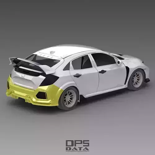 CIVIC TYPE R FK8 Rear Bumper Exterior Model - 3D Laser-Scanned