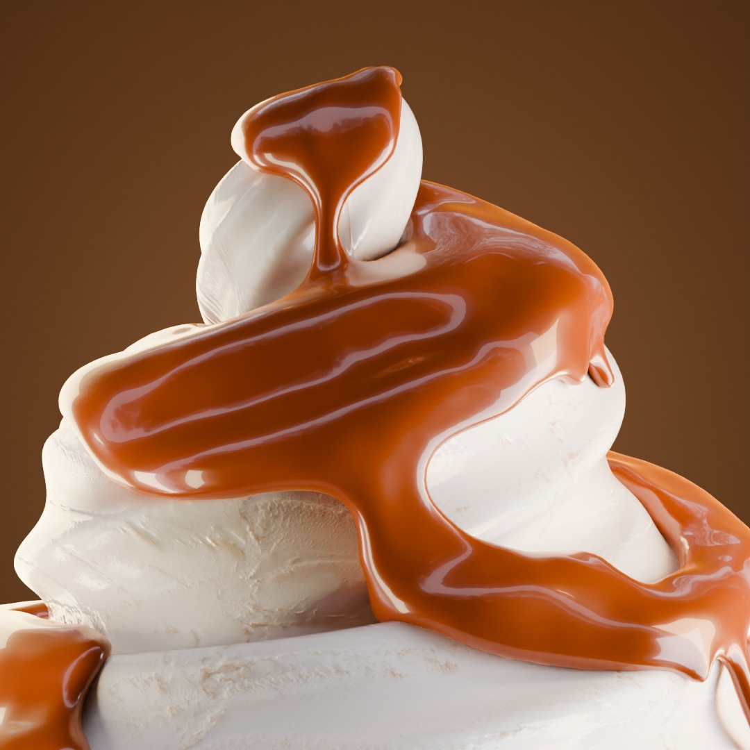 Chocolate and Strawberry Ice Cream Cone 3D model_2