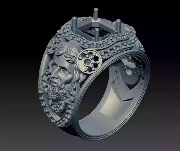 3D Model of Zeus Ring - Jewelry Design for 3D Printing