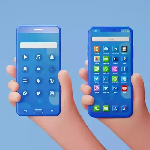  Simple Handling Handphone with Set Icon Layout 3D model