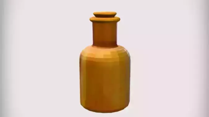 Wooden Bottle Game Ready 3D Model
