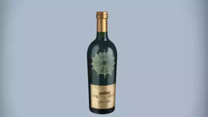 Wine bottle with label