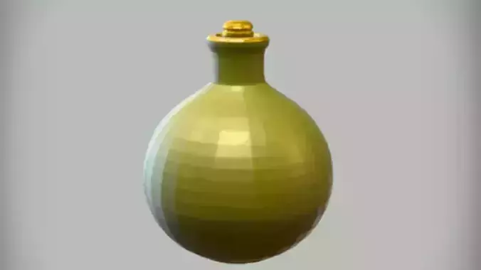 Round green ceramic vase