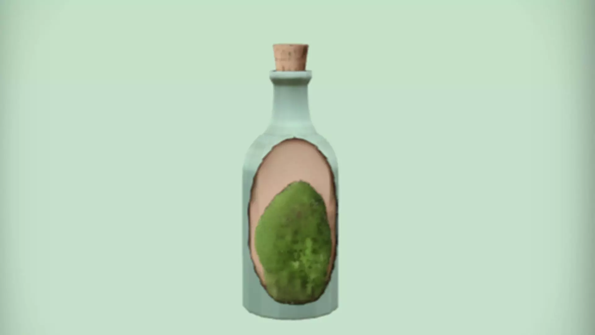 Bottle with lush greenery inside 3D model_0