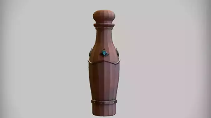 Ornate wooden gaming potion bottle