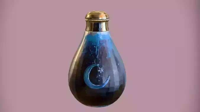Magical potion bottle with star and moon
