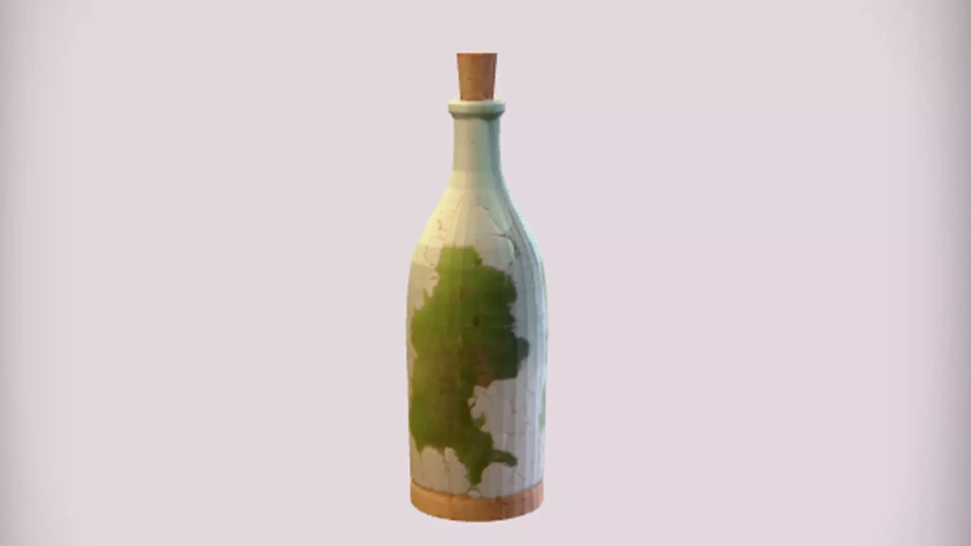 Decorative bottle with moss 3D model_0