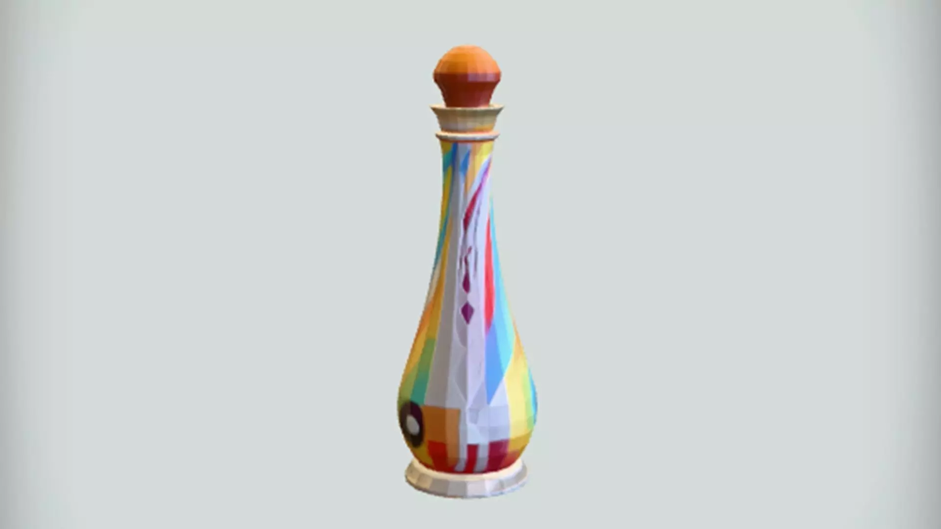 Colorful potion bottle with stopper 3D model_0