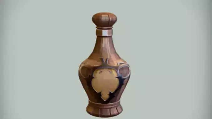 ornate potion bottle  3D Game Ready Model
