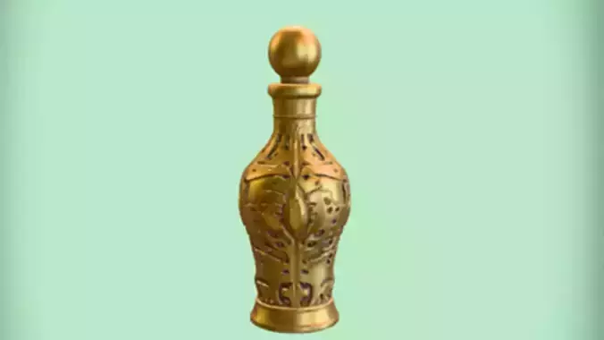 ornate golden perfume bottle