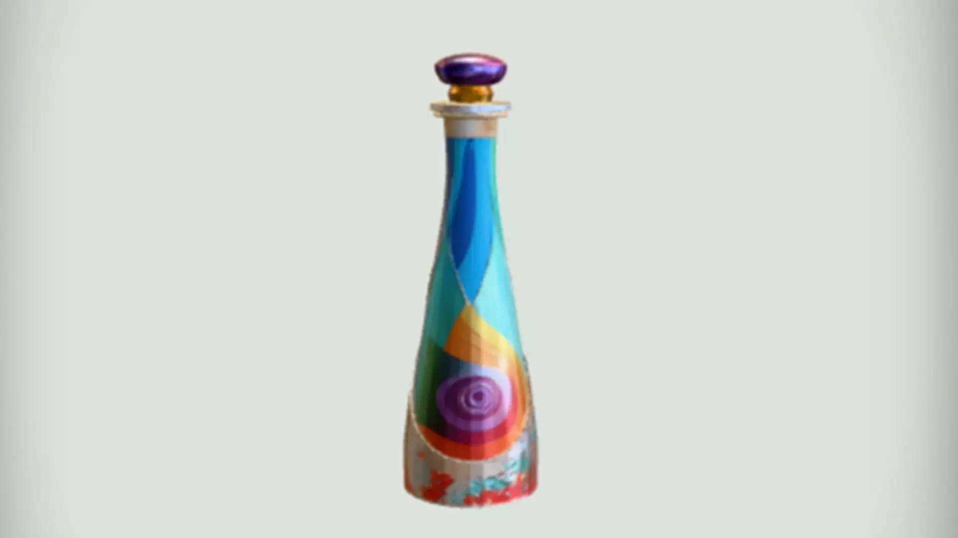 colorful glass bottle  3D Game Ready Model 3D model_0