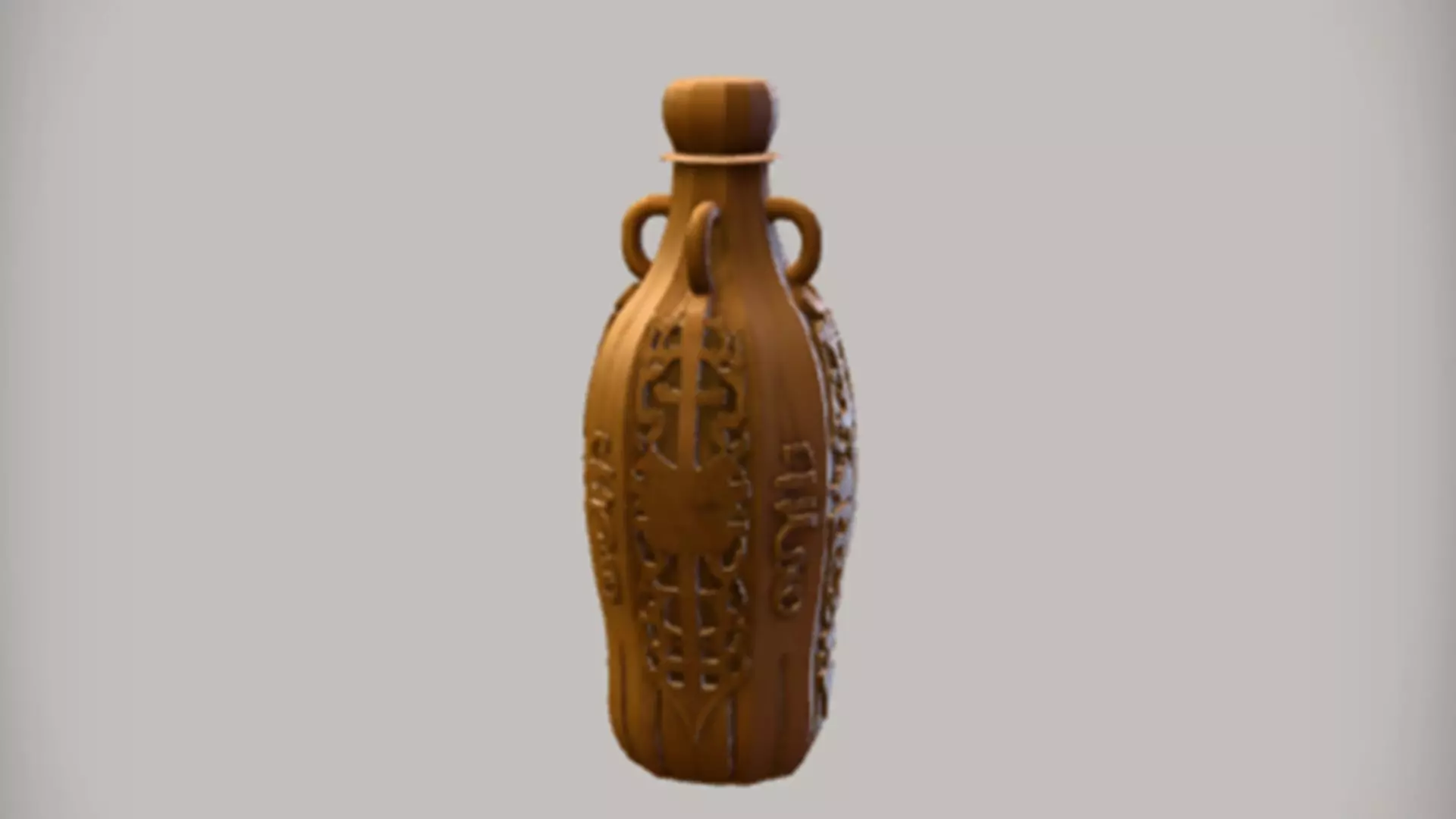 carved wooden bottle 3D Game Ready Model 3D model_0