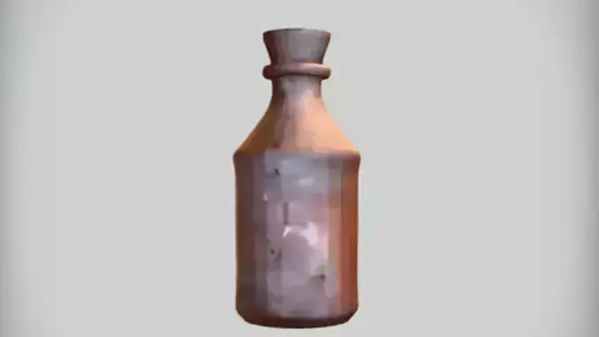 Ancient clay bottle 3D Game Ready Model 3D model