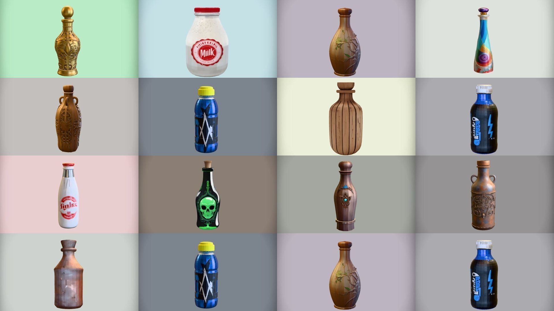 Comprehensive 3D model of Bottle Collection for Games Ready _15