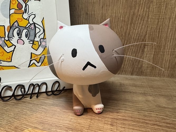 Cute cat 3D coloring book 3D model