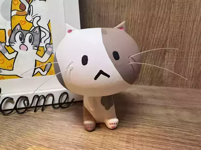 Cute cat 3D coloring book 3D model
