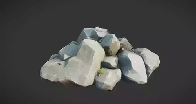 Stone Cluster on Grass Tile 