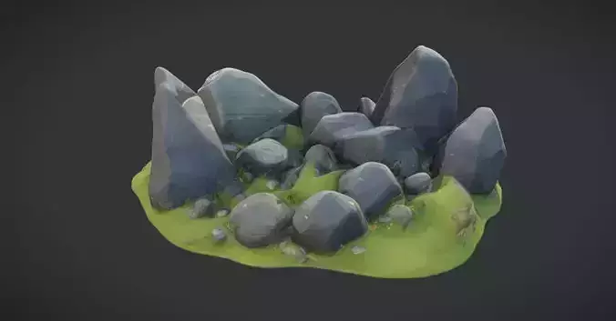 Stone Cluster on Grass Tile