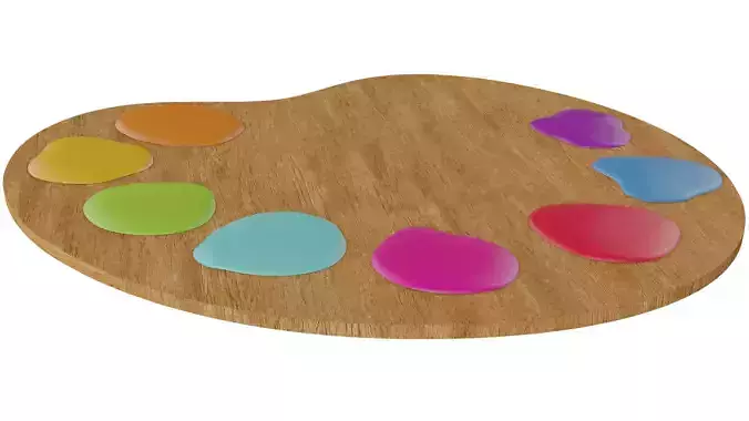 Water Color Plate Low-poly 3D model