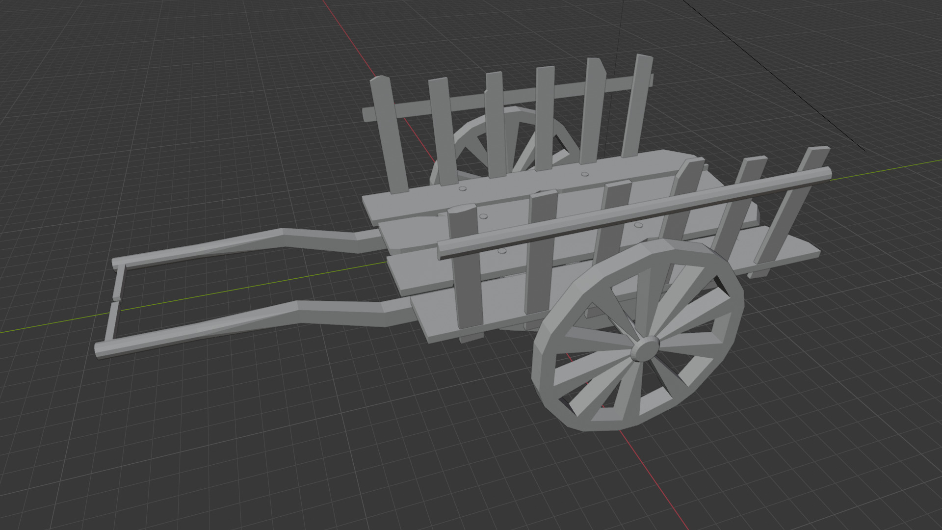Hand And Bullock Cart Bundle Low-poly 3D model_7