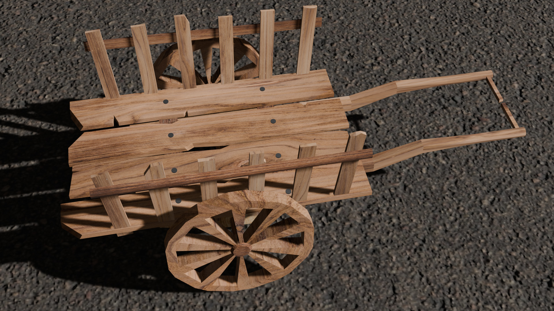 Hand And Bullock Cart Bundle Low-poly 3D model_5
