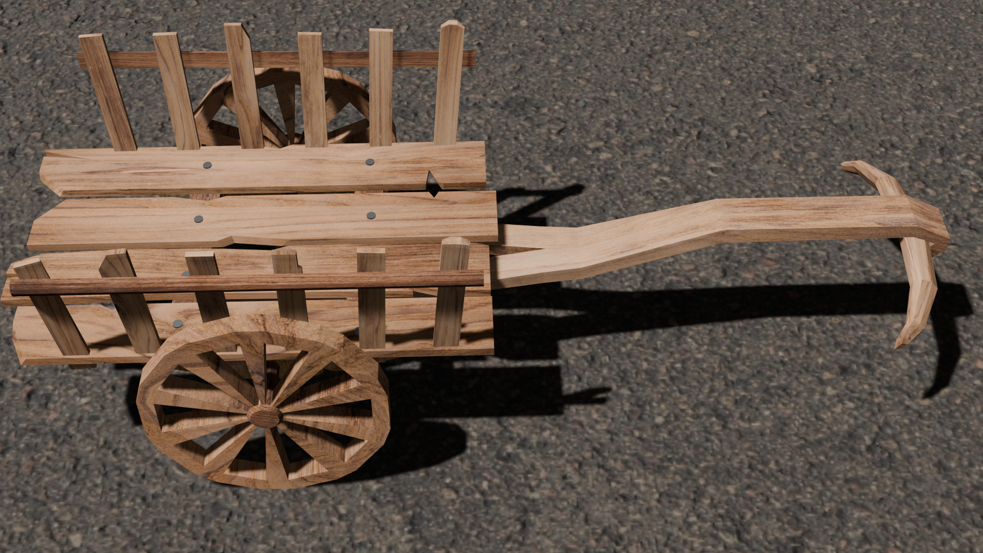 Hand And Bullock Cart Bundle Low-poly 3D model_3