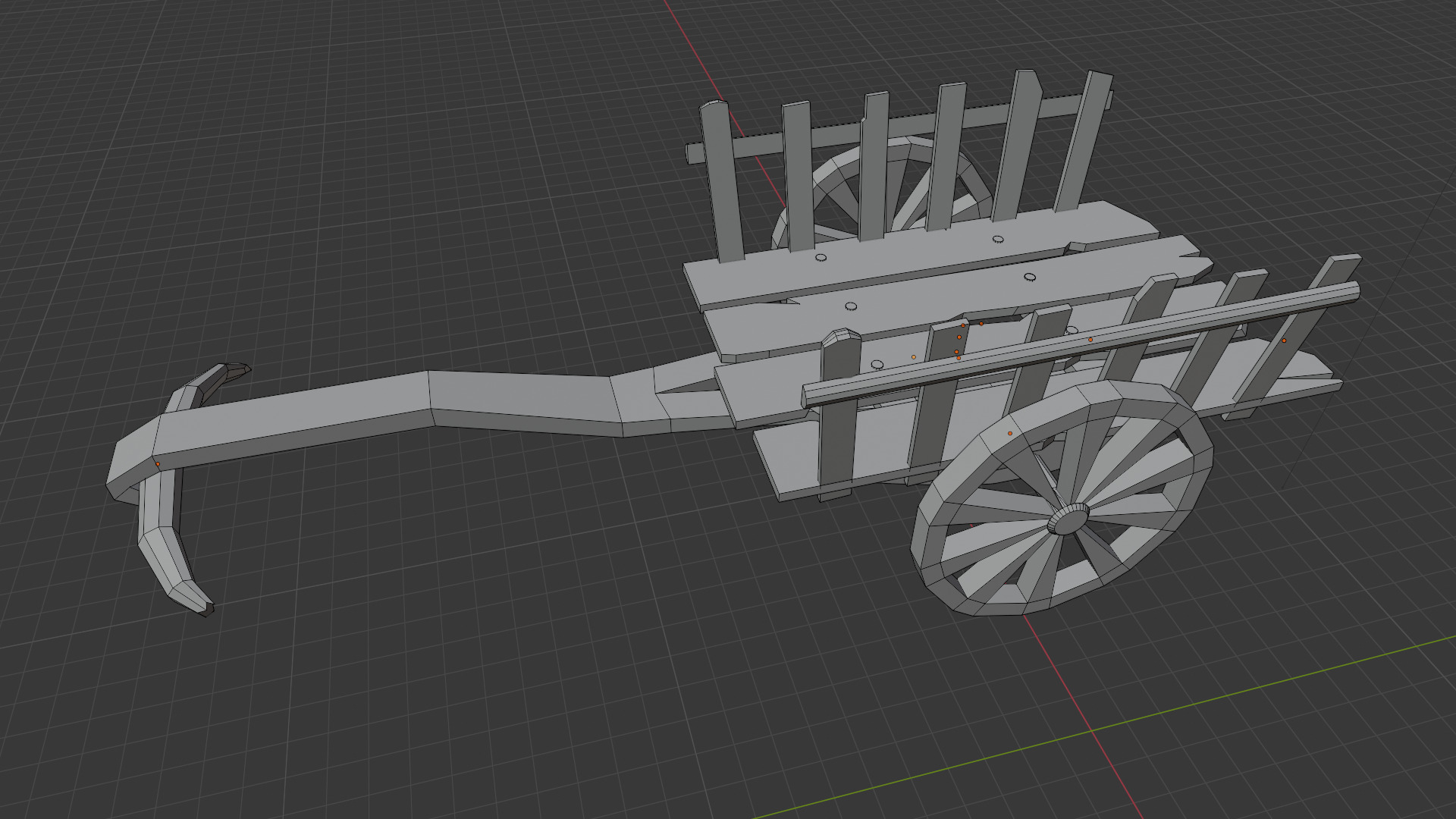 Hand And Bullock Cart Bundle Low-poly 3D model_9