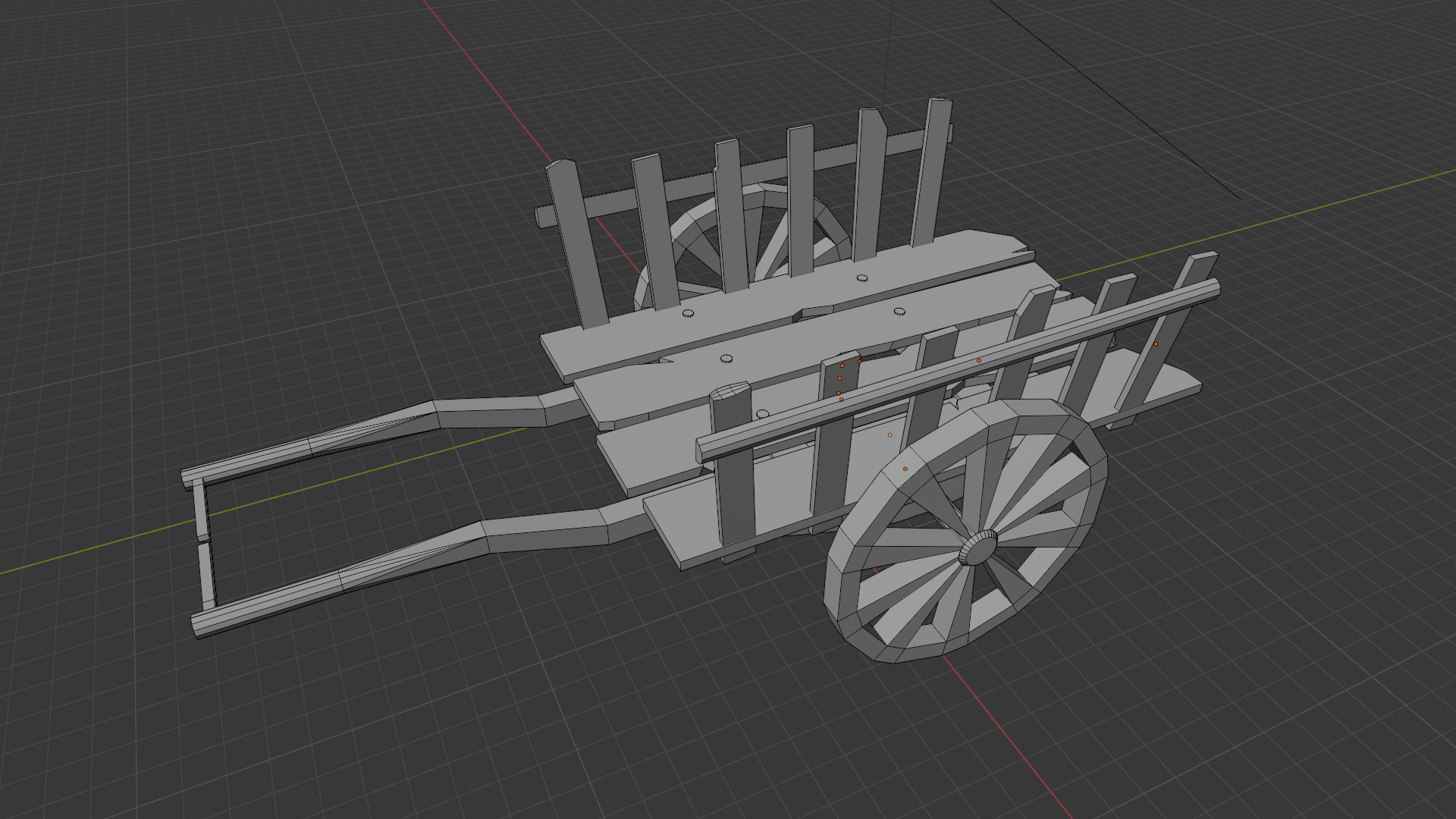 Hand And Bullock Cart Bundle Low-poly 3D model_8