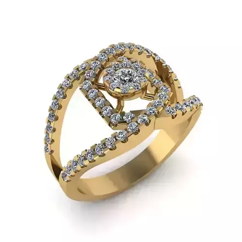 Women Diamond Ring 3dm STL  Render Details - R-21 - A
