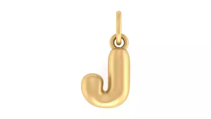 Minimalist Swirl J Alphabet Pendant Free 3D print model