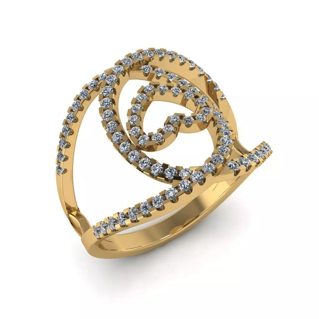 Women Diamond Ring 3dm STL Render Details - R-24 3D print model