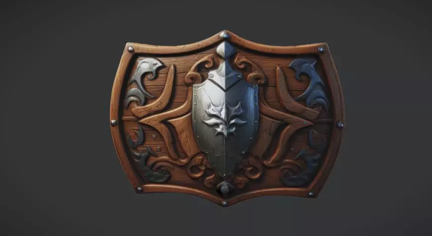 Wooden Shield  3D model_0