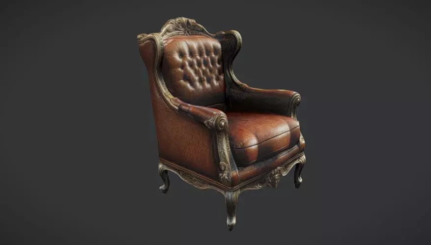 Vintage Armchair Elegance 3D model_0