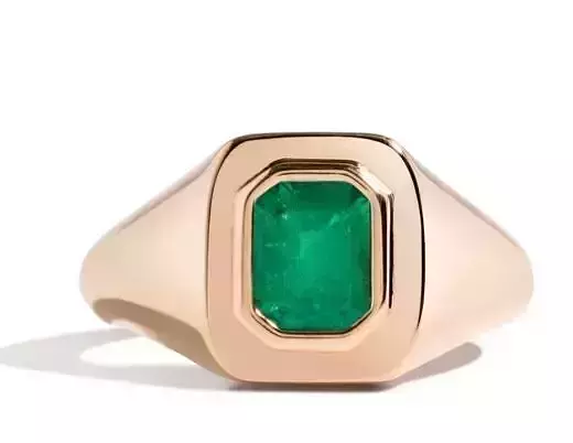 Bold Radiant Solitaire Signet Ring