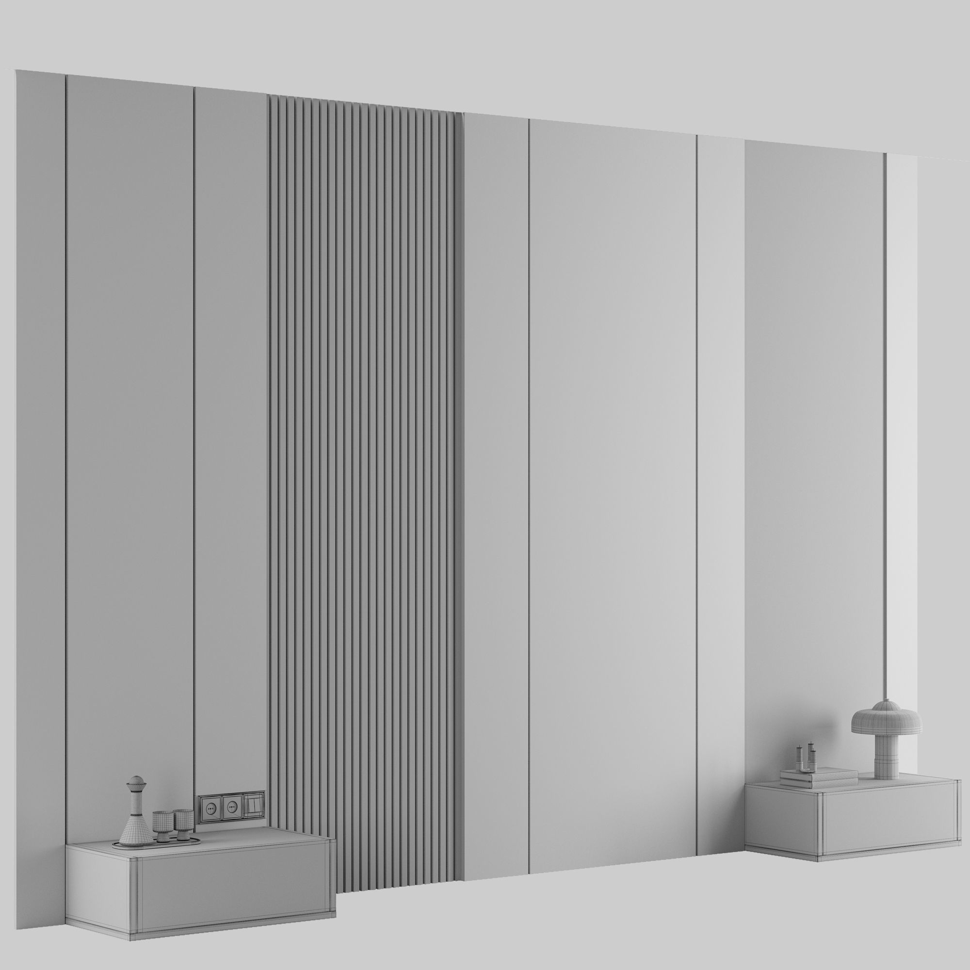 Headboard Wall Panel Composition 07 3D model_6