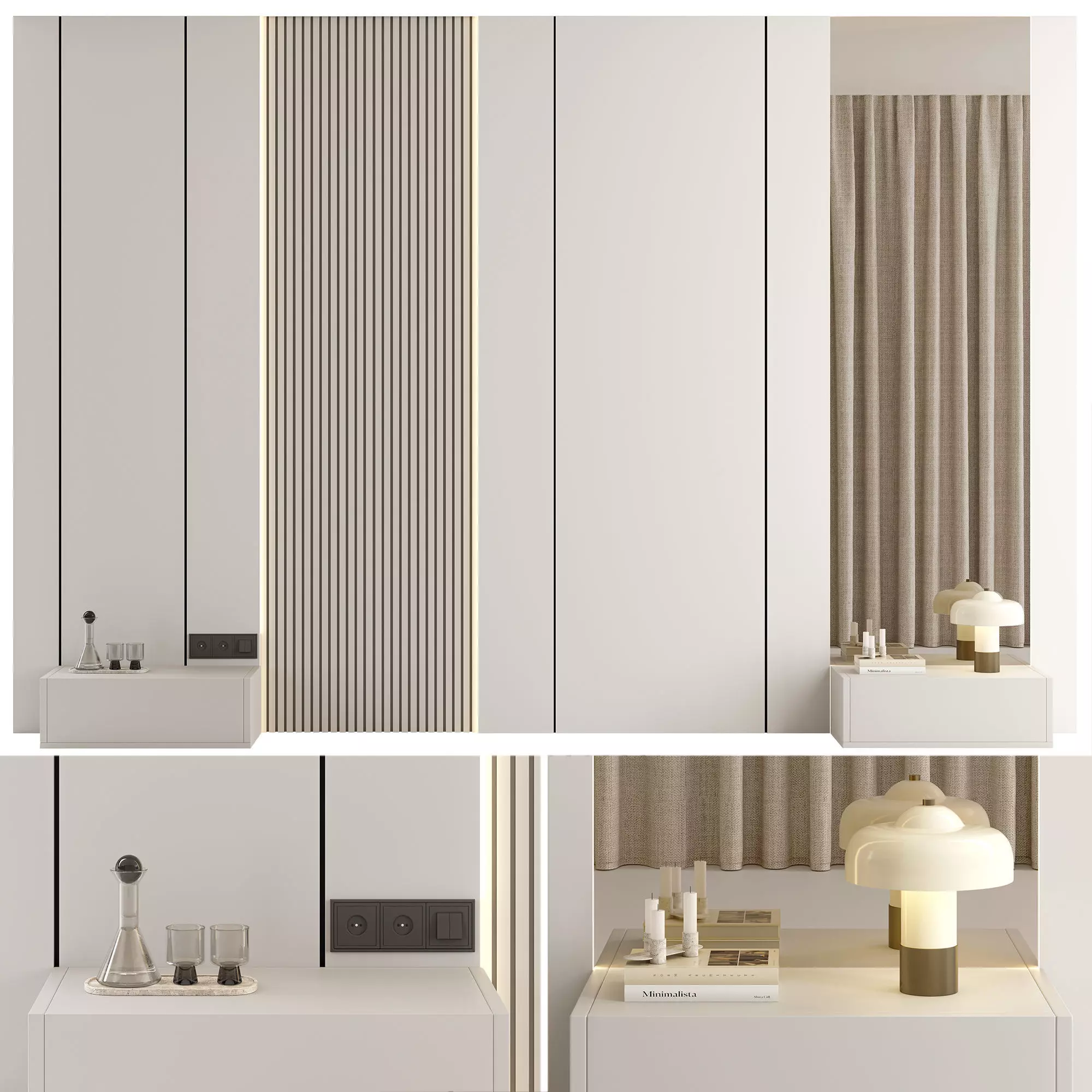 Headboard Wall Panel Composition 07 3D model_0