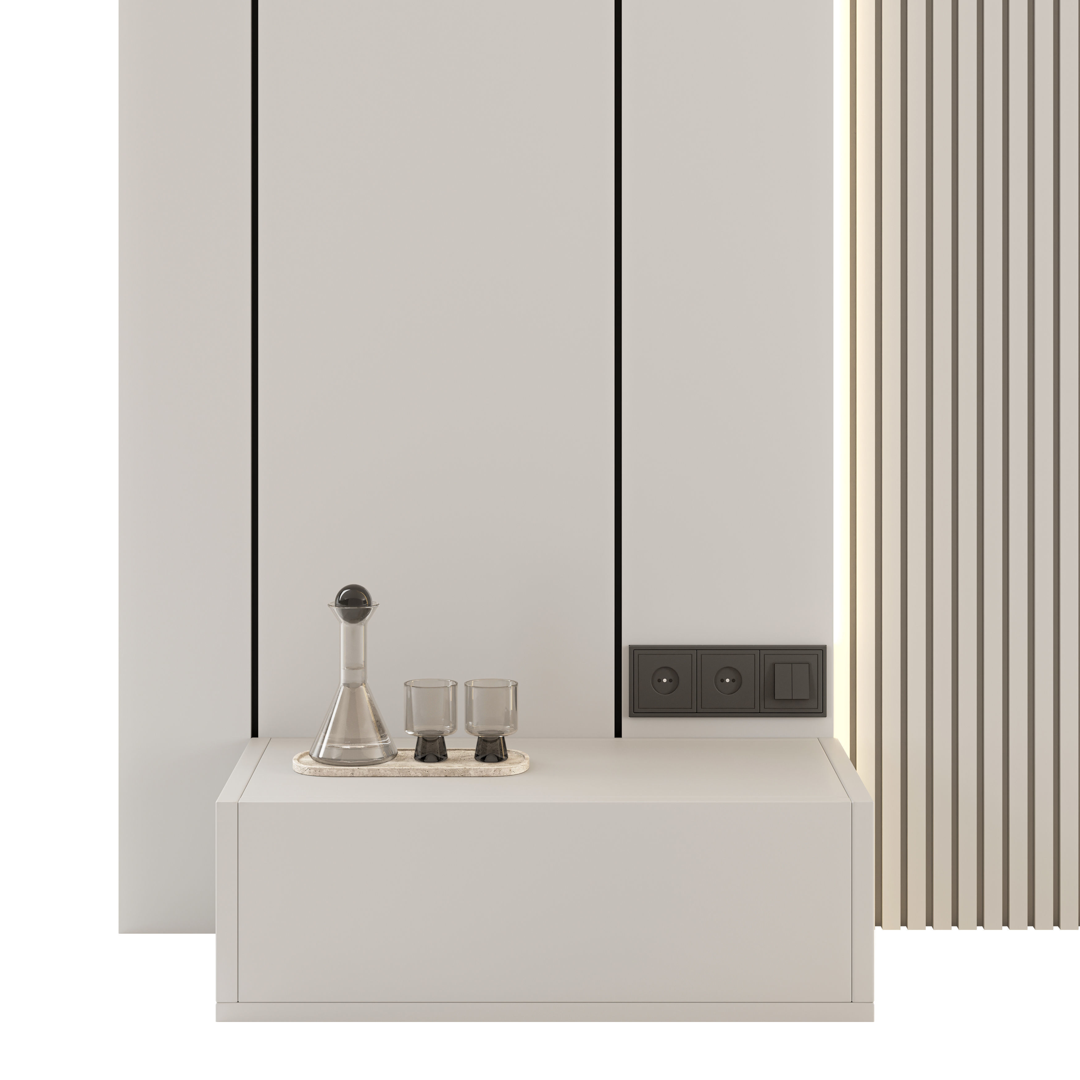 Headboard Wall Panel Composition 07 3D model_3