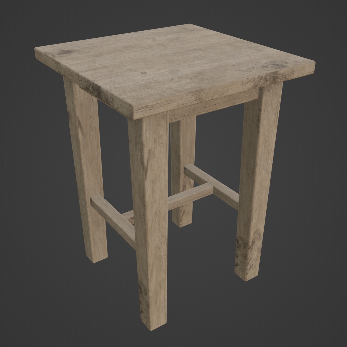 Wooden Chair 01 Low-poly 3D model_6