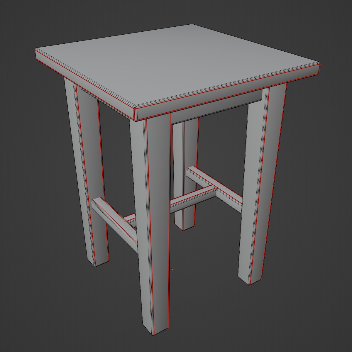 Wooden Chair 01 Low-poly 3D model_9
