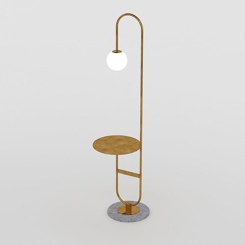 Lampshade With Table Low-poly 3D model