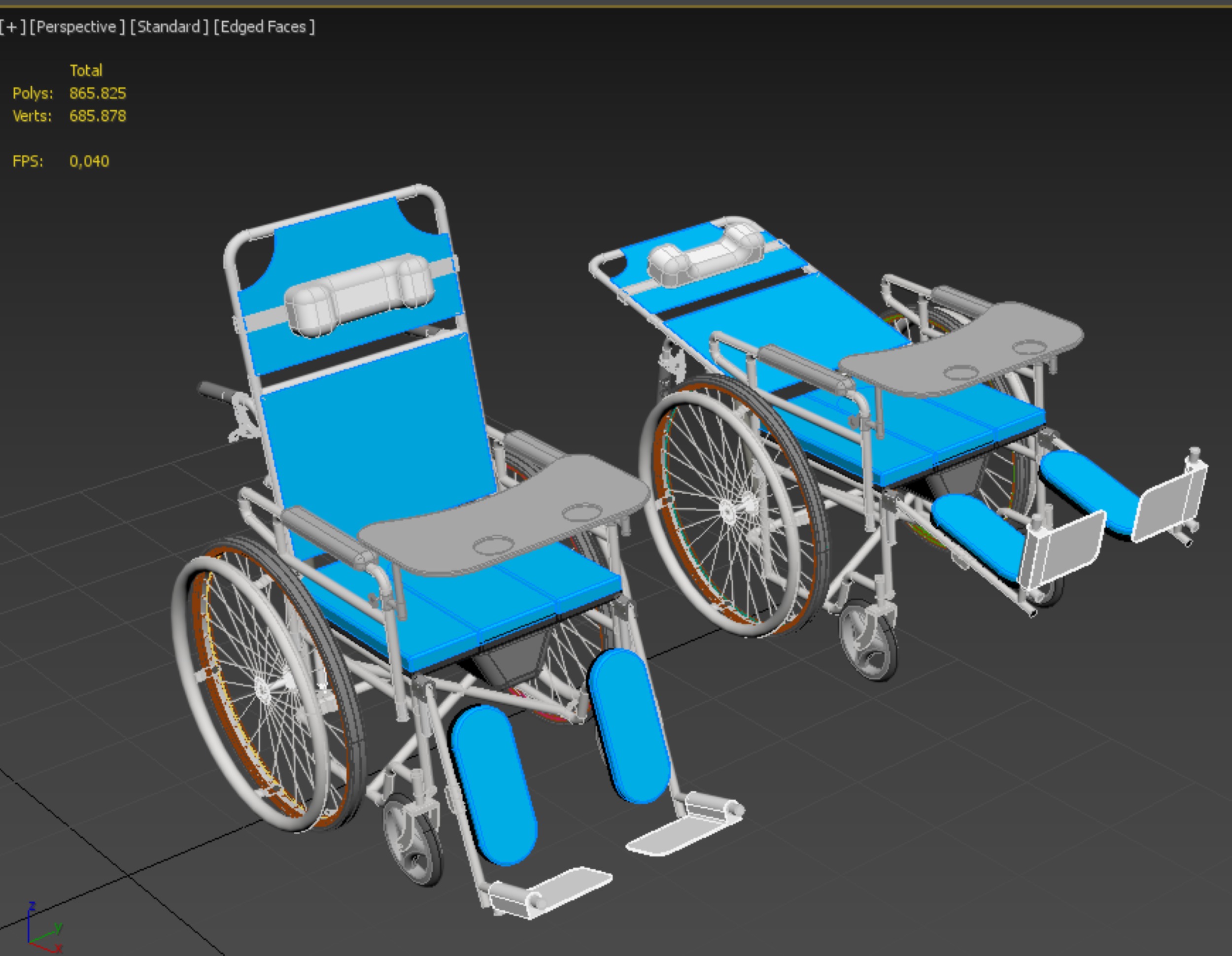 MULTIFUNCTION WHEELCHAIR COMMODE CLOSET TOILET RECLINING FOLDING 3D model_52