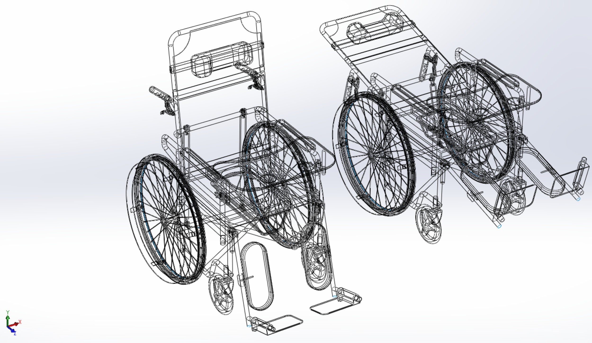 MULTIFUNCTION WHEELCHAIR COMMODE CLOSET TOILET RECLINING FOLDING 3D model_53